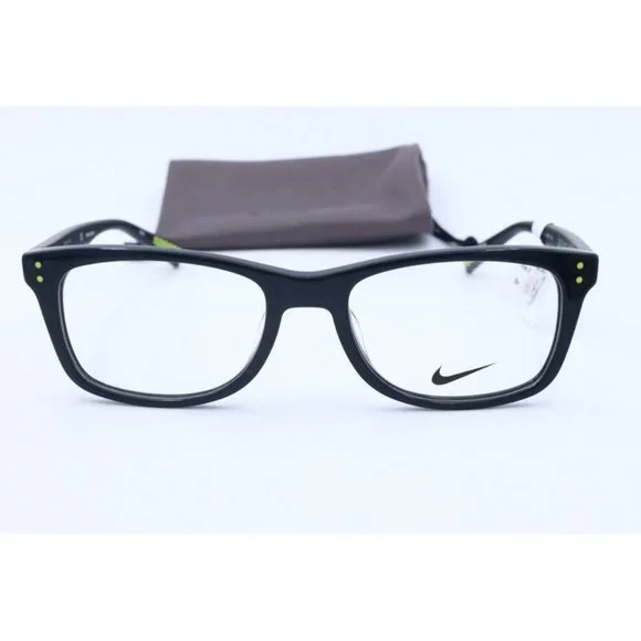 New NIKE NK 5538 010 (2101) Square Black Eyeglasses Demo lens 49mm - Picture 2 of 5